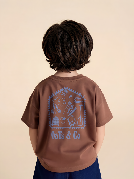Unisex Lenni Mocha Shed Organic Cotton Tee