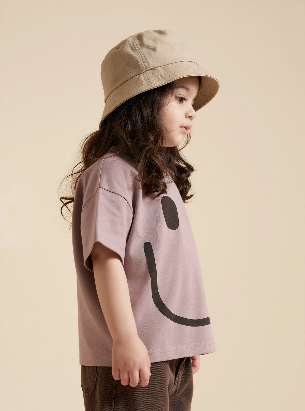 Unisex Lavender Smiley Organic Cotton Tee