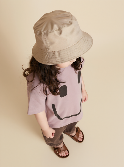 Unisex Lavender Smiley Organic Cotton Tee