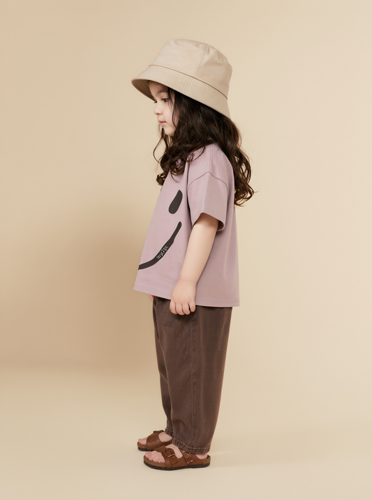 Unisex Lavender Smiley Organic Cotton Tee