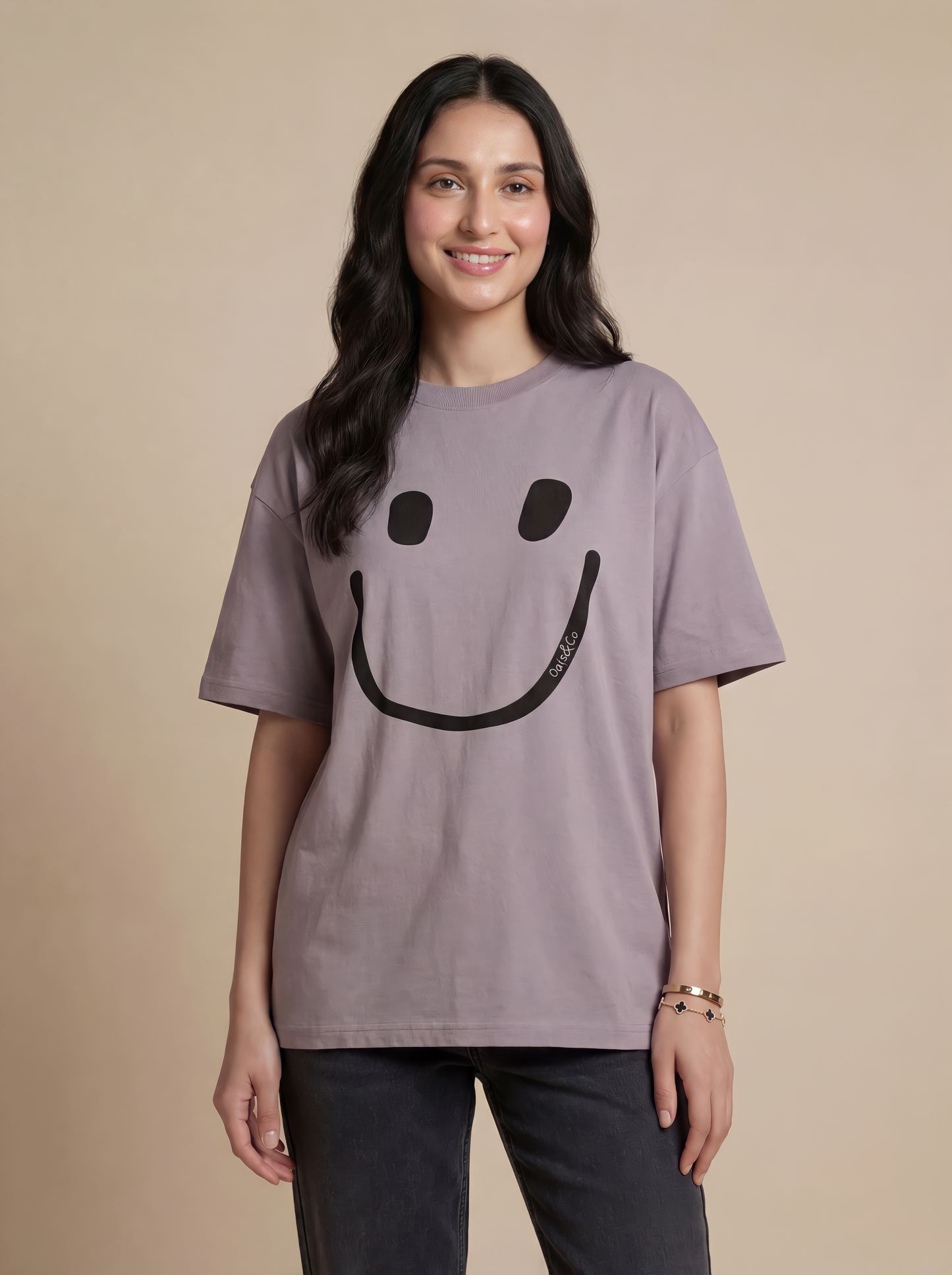 Adult Unisex Lavender Smiley Organic Tee