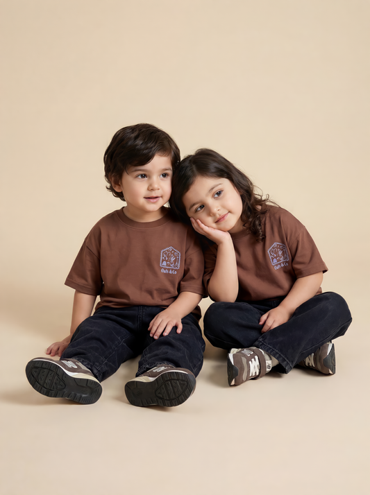 Unisex Lenni Mocha Shed Organic Cotton Tee